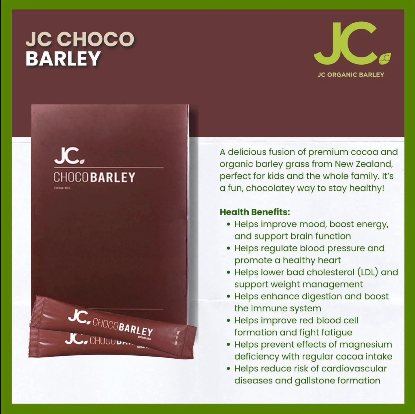 JC Choco Barley Drink Mix - 10 Sticks (150g) - photo 4