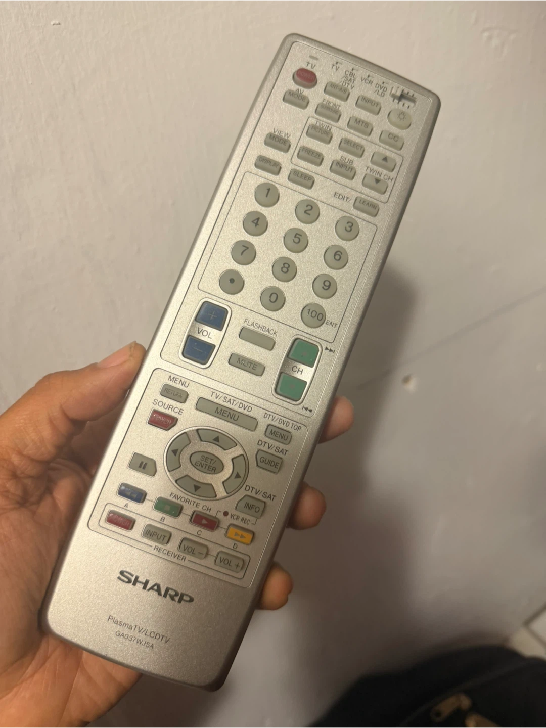 Sharp PlasmaTV/LCDTV Remote Control GA037WJSA - photo 2