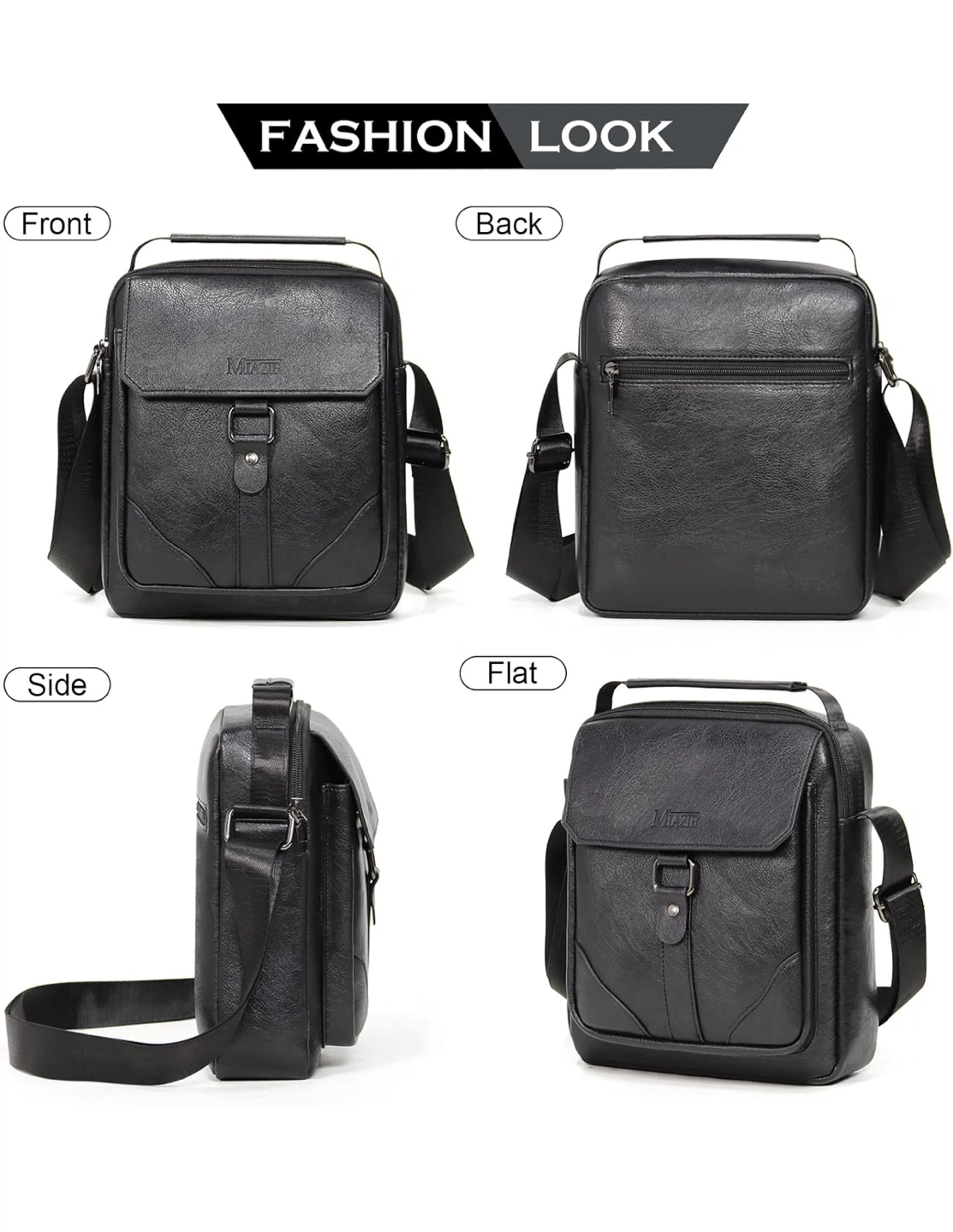 MIAZIE Black PU Leather Crossbody Bag - 24cm - photo 2