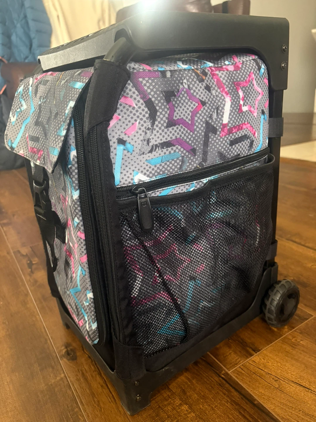 Kids Rolling Backpack with Star Pattern