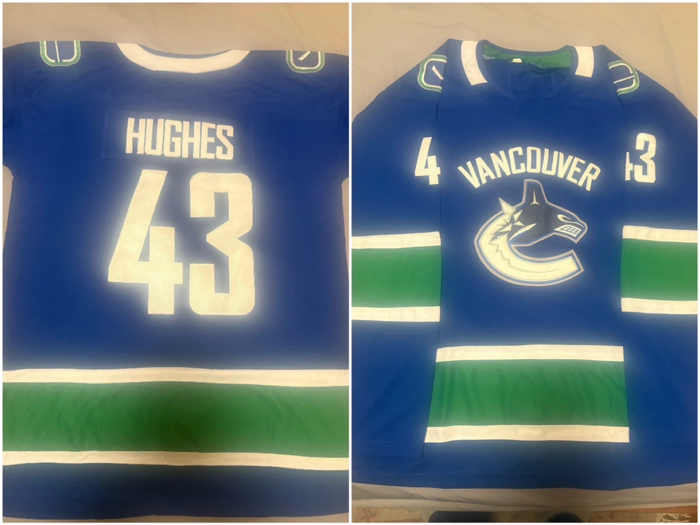 Vancouver Canucks Jersey - Hughes #43