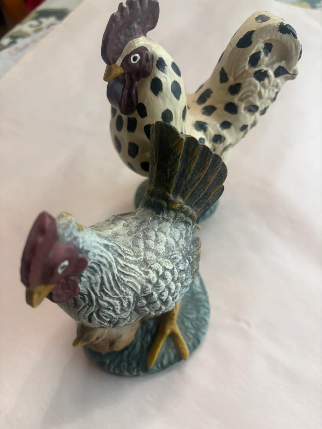 Abbott Collection Ceramic Rooster and Hen Figurines with Chicks - photo 3