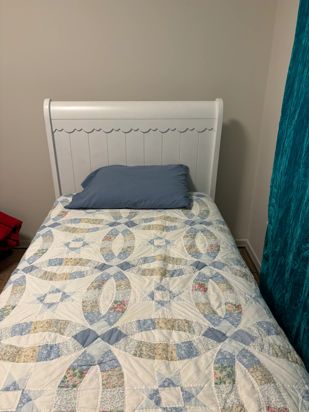 White Sleigh Twin Bed Frame