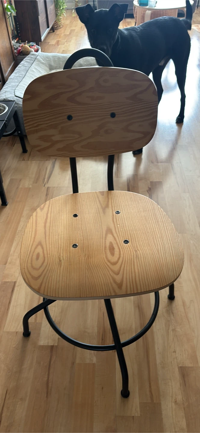 Adjustable Swivel Stool with Wood Seat - photo 4