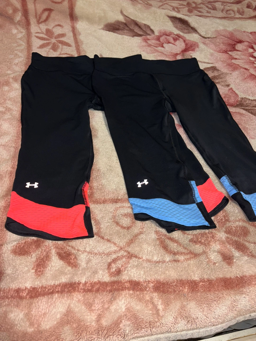 Under Armour Women's Running Capris - Black Red/Blue Accents - photo 2