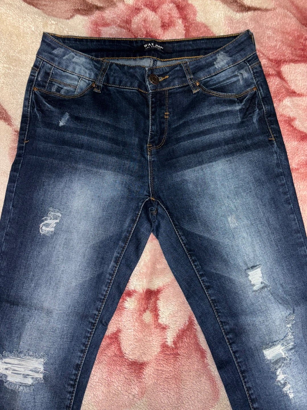 Wax Jean Distressed Denim Jeans Size 9 - photo 2