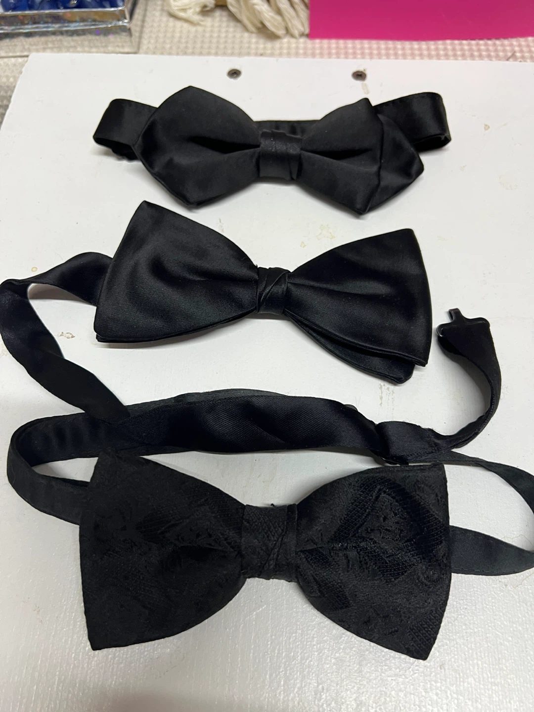 Set of 3 Black Bow Ties - New
