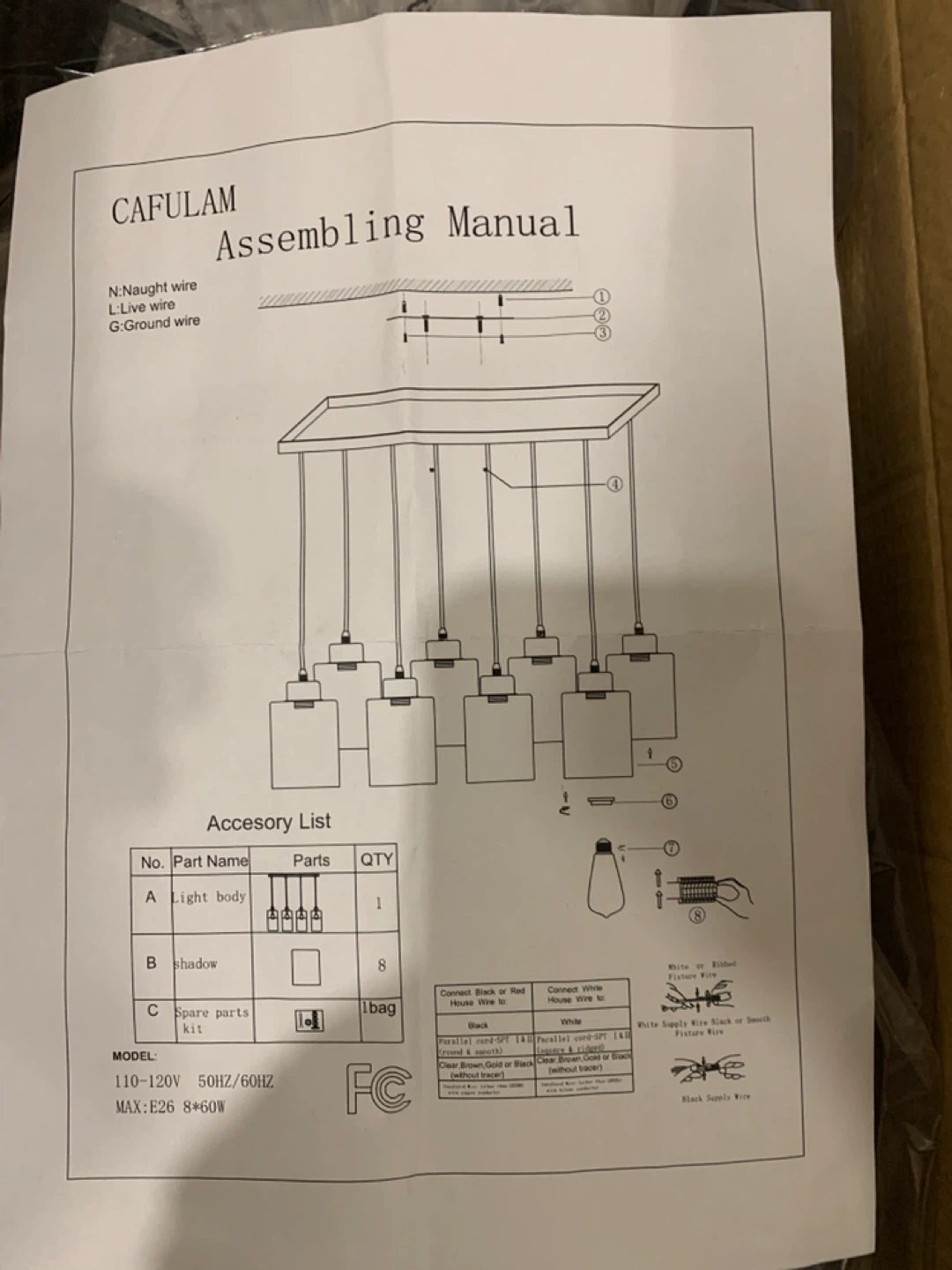 CAFULAM Chandelier Light Fixture