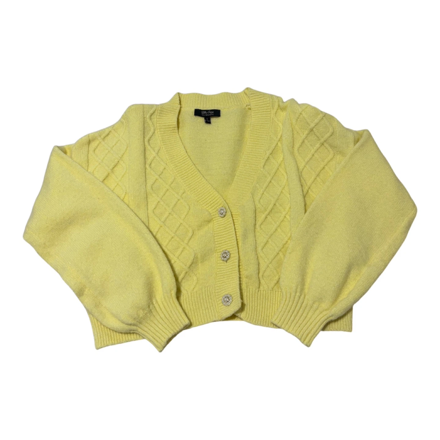 Willy Fox Yellow Cropped Cardigan