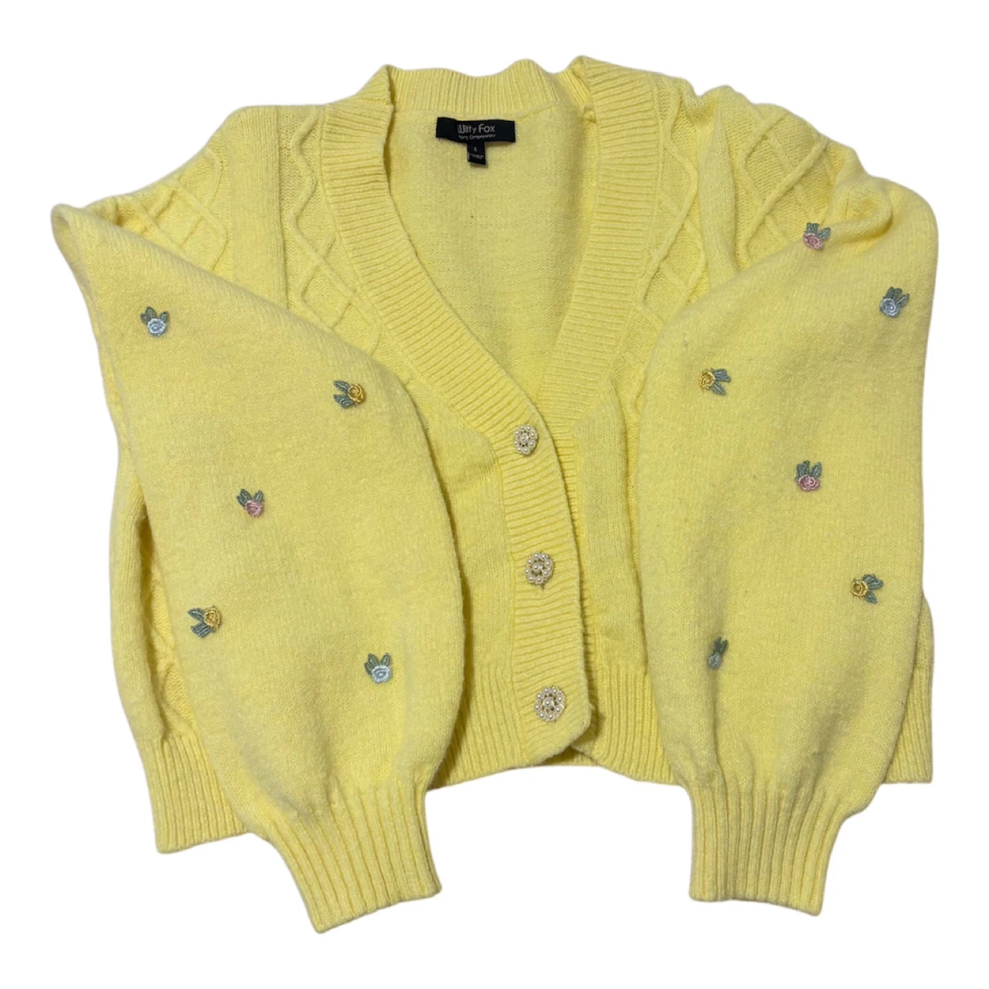 Willy Fox Yellow Cropped Cardigan - photo 2