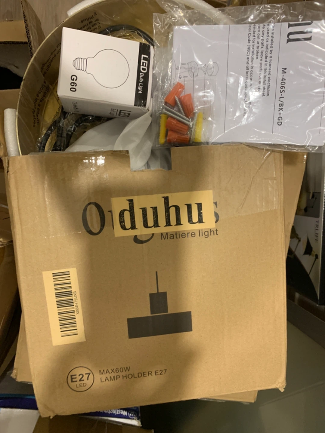 New Oduhu Matiere Light E27 Lamp Holder