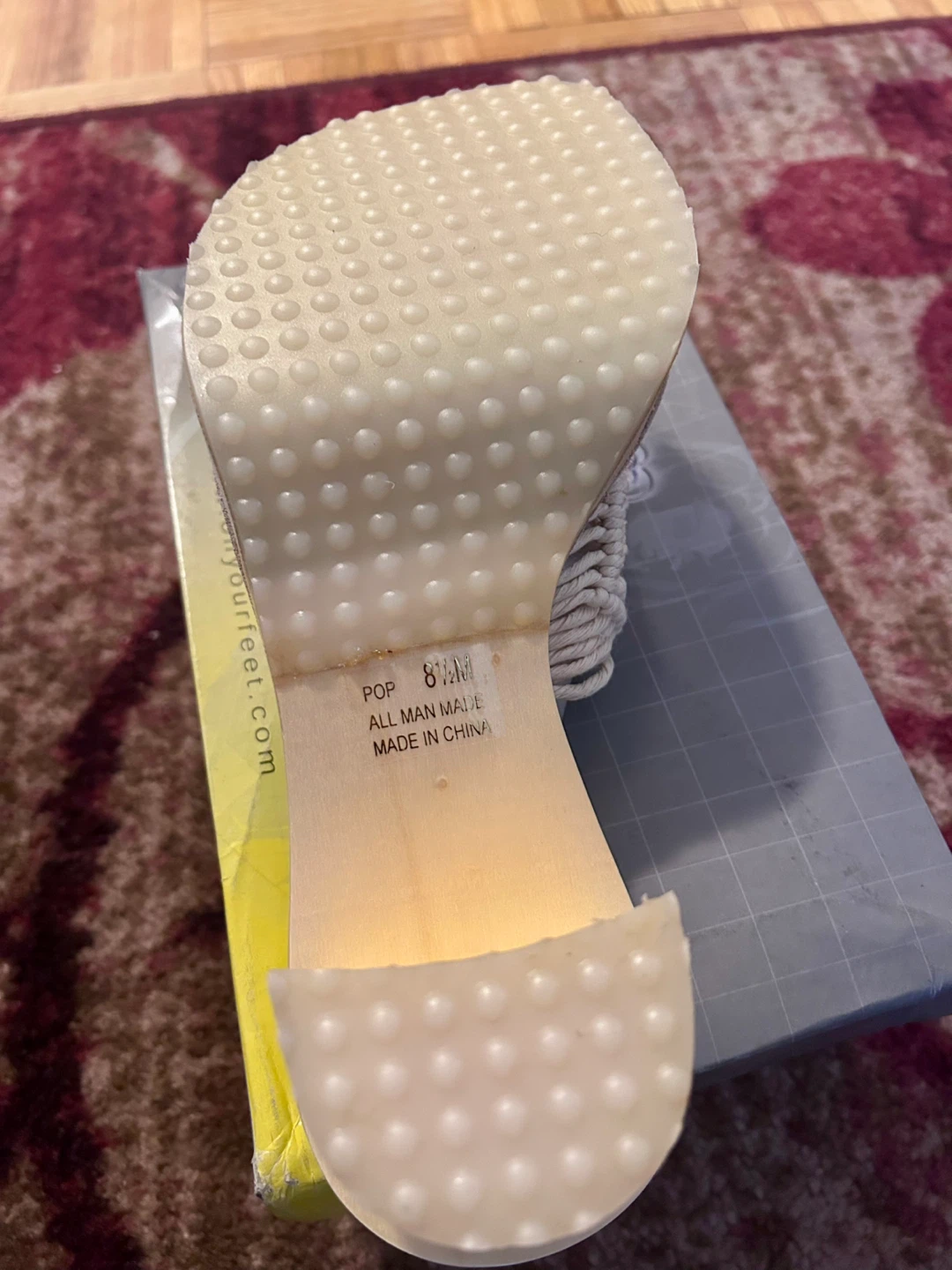 Brand new On Your Feet Beige Woven Strap Heeled Sandals Size 8.5 - photo 4
