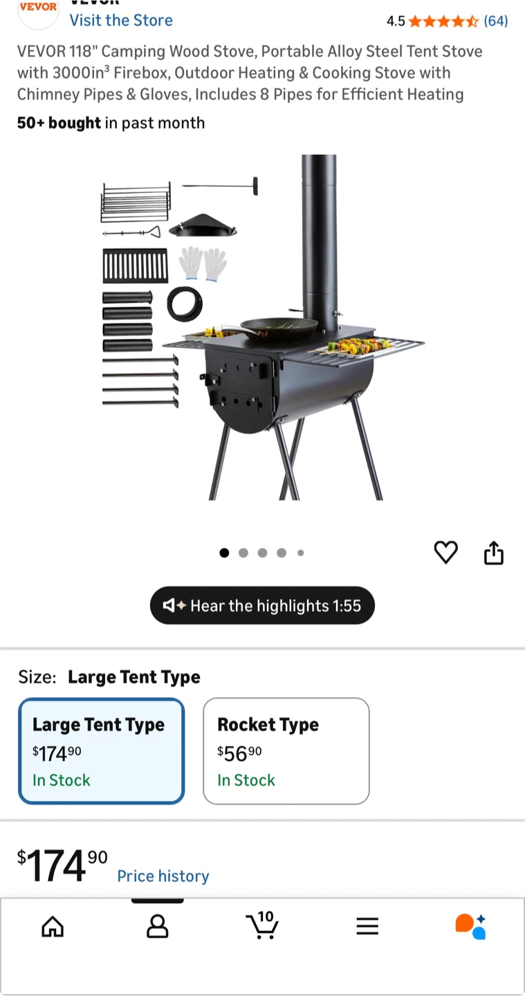VEVOR 118" Portable Wood Stove - photo 2