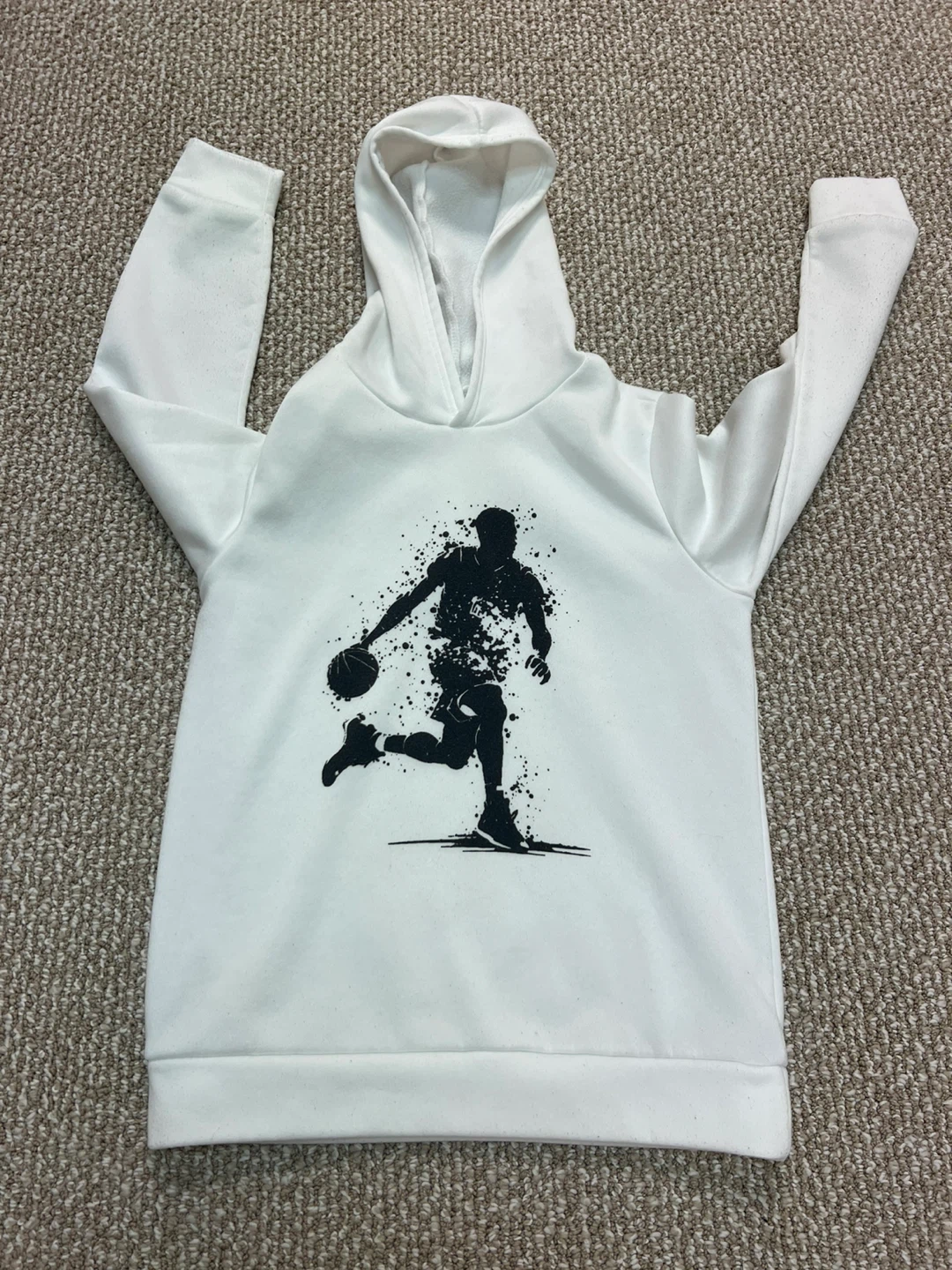 White SHEIN Teen Basketball Hoodie Size 14Y