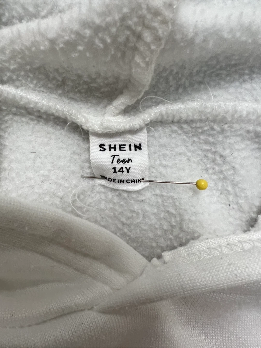 White SHEIN Teen Basketball Hoodie Size 14Y - photo 3
