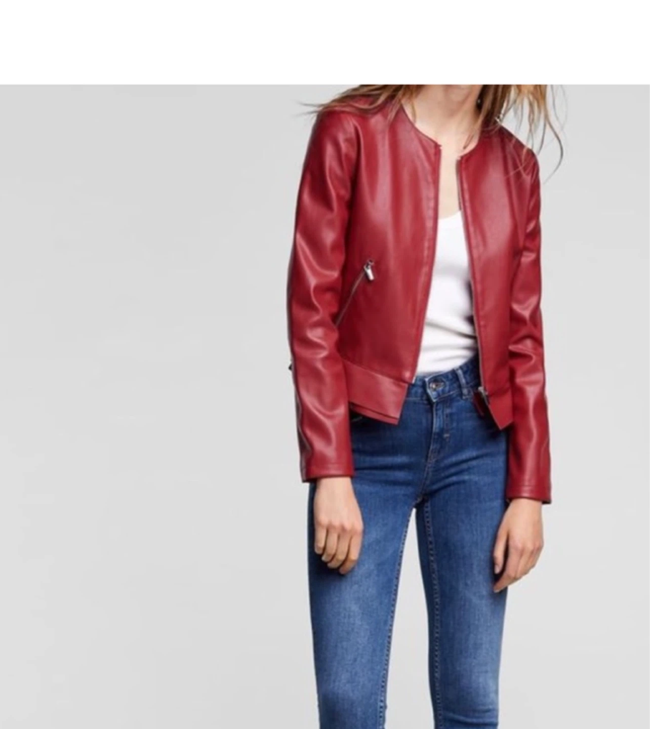 Zara Red Faux Jacket