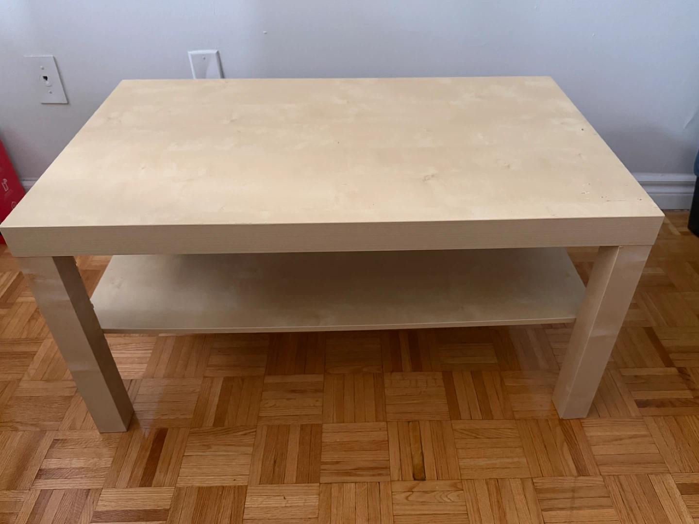 Light Wood Coffee Table with Shelf - photo 3
