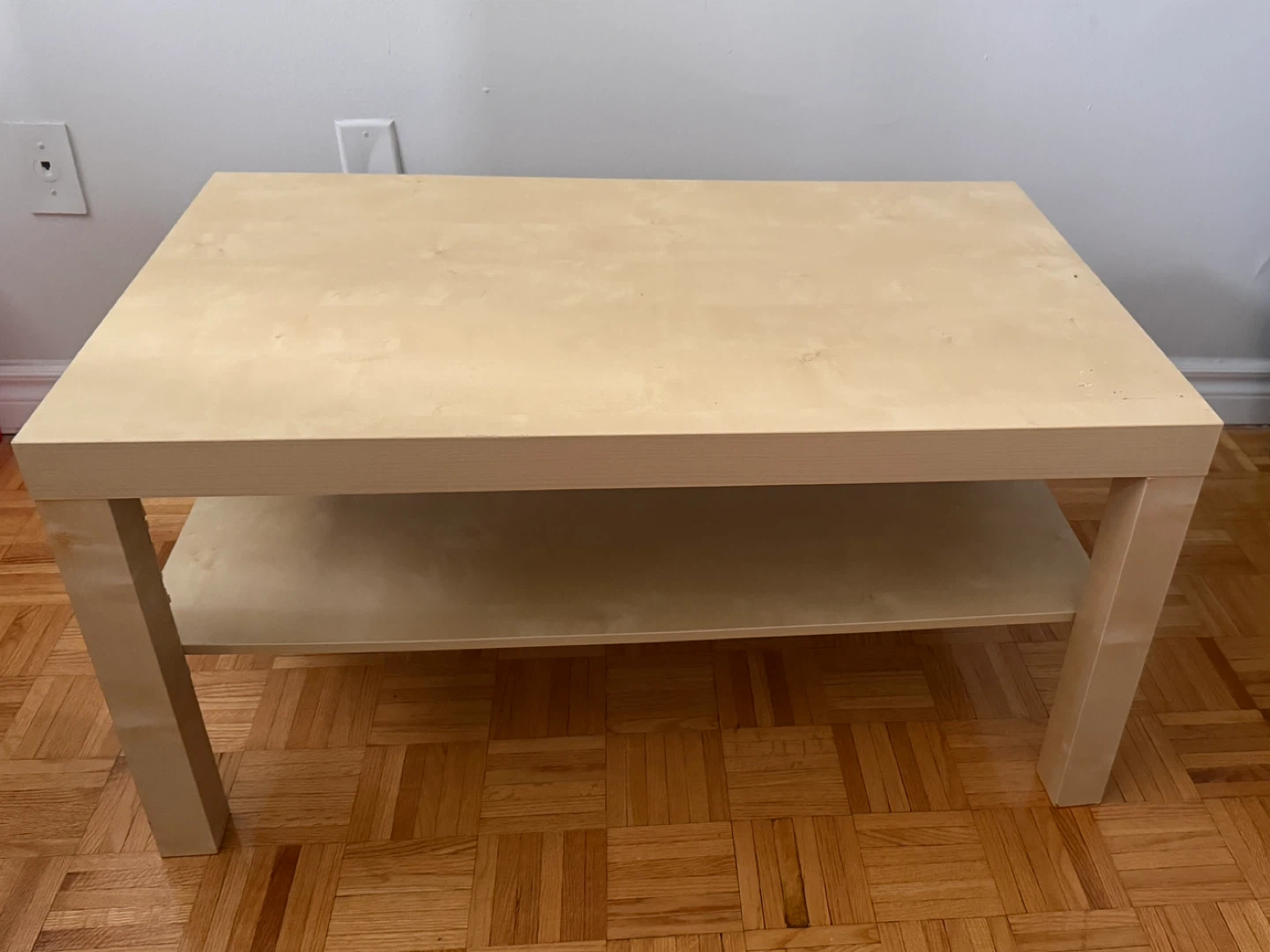 Light Wood Coffee Table with Shelf