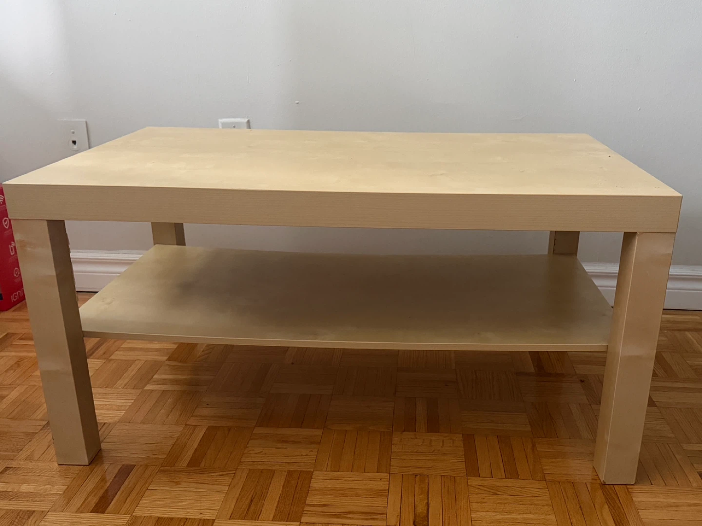 Light Wood Coffee Table with Shelf - photo 2