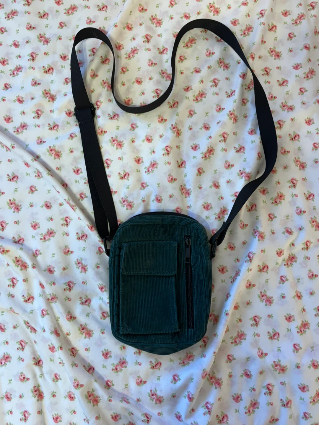 Urban Outfitters Green Corduroy Crossbody Bag