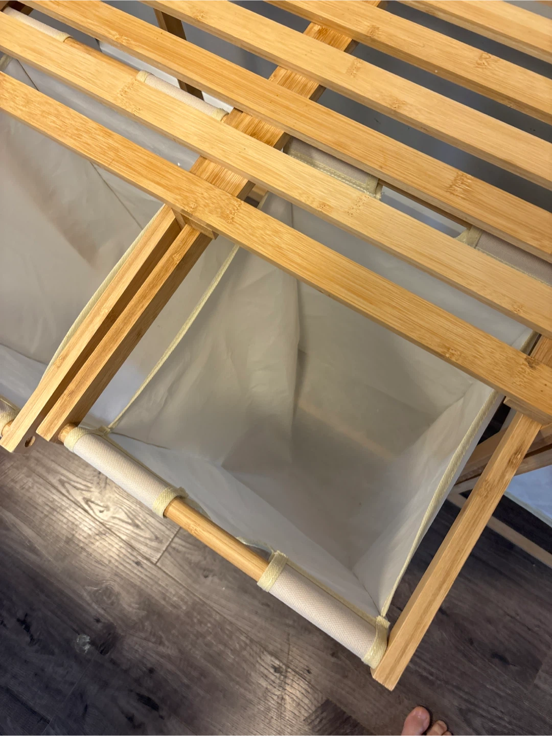Bamboo Laundry Sorter with 2 Baskets - photo 4
