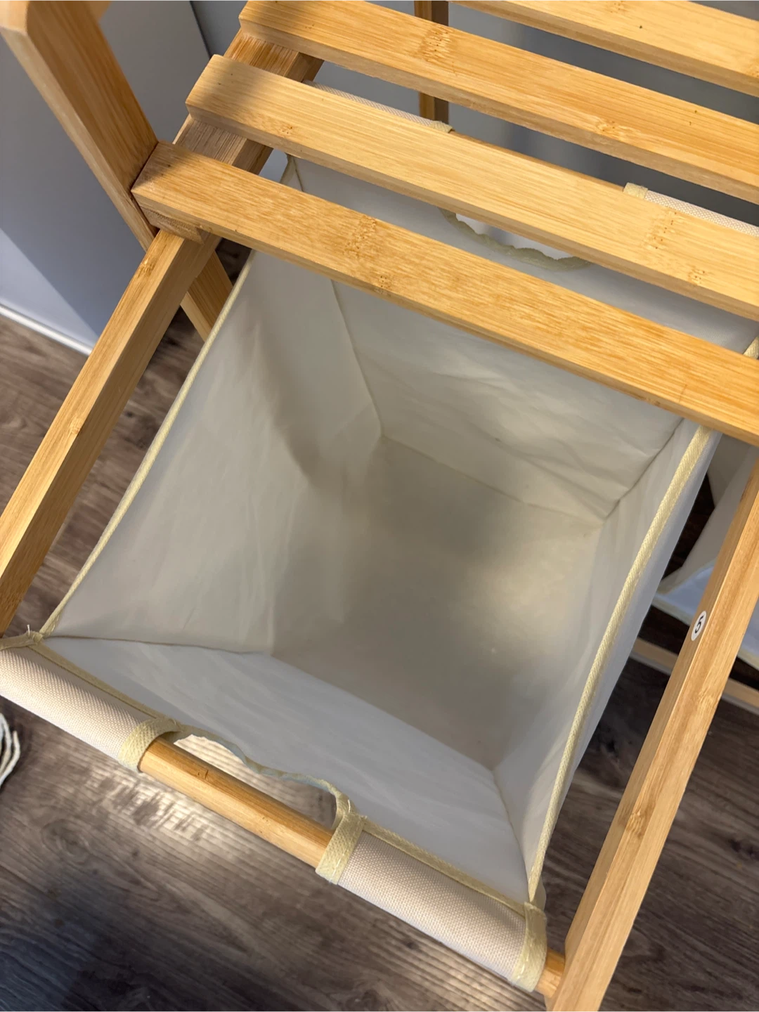 Bamboo Laundry Sorter with 2 Baskets - photo 3