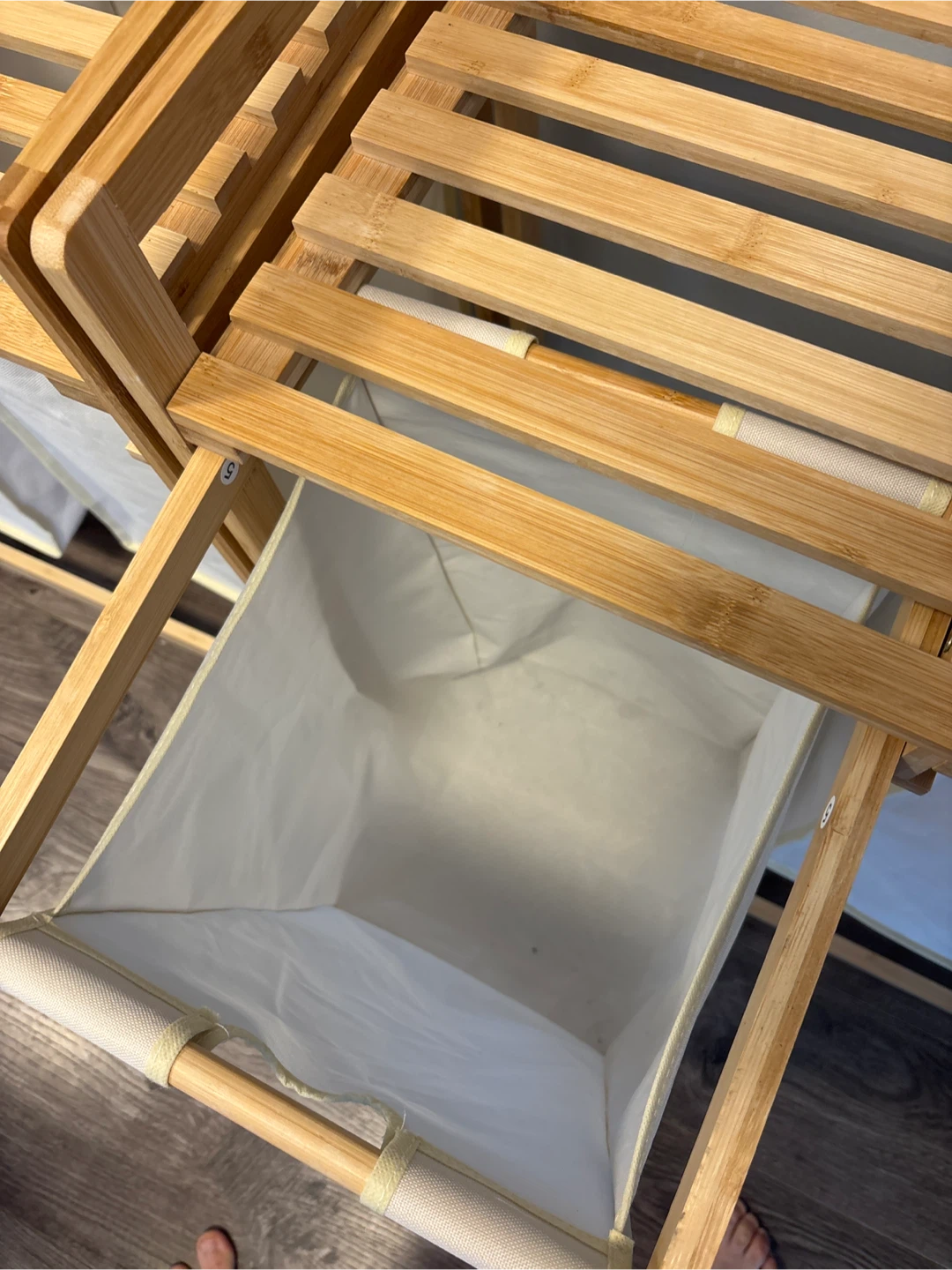Bamboo Laundry Sorter with 2 Baskets - photo 5