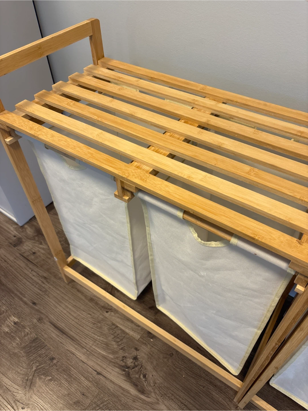 Bamboo Laundry Sorter with 2 Baskets - photo 2