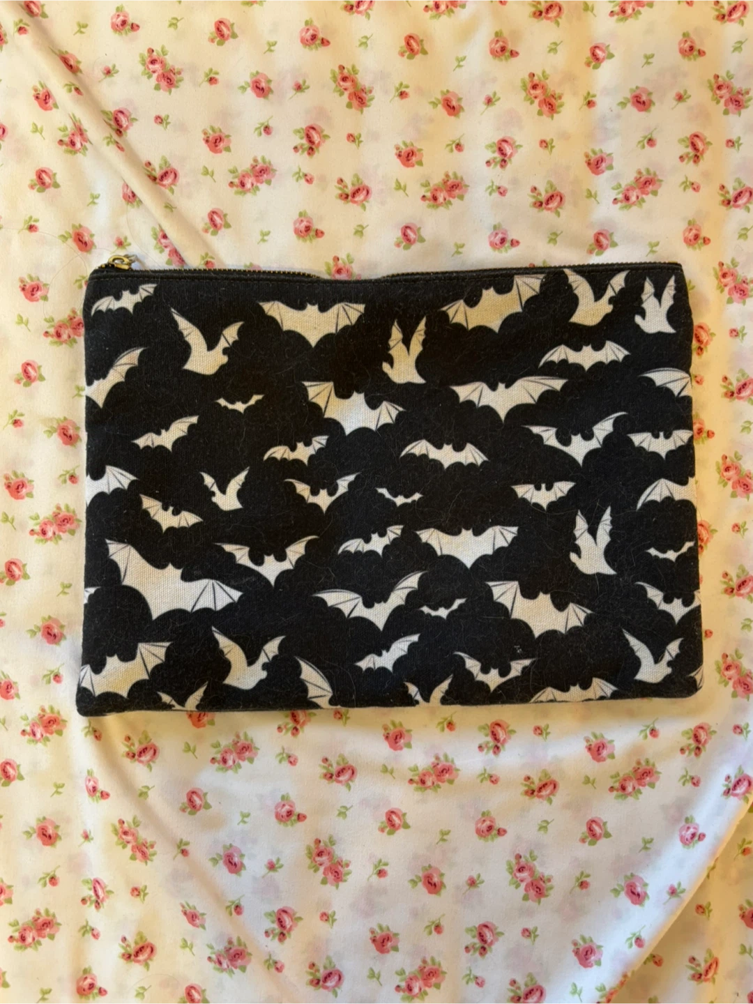 Black Bat Print Zipper Pouch - photo 2