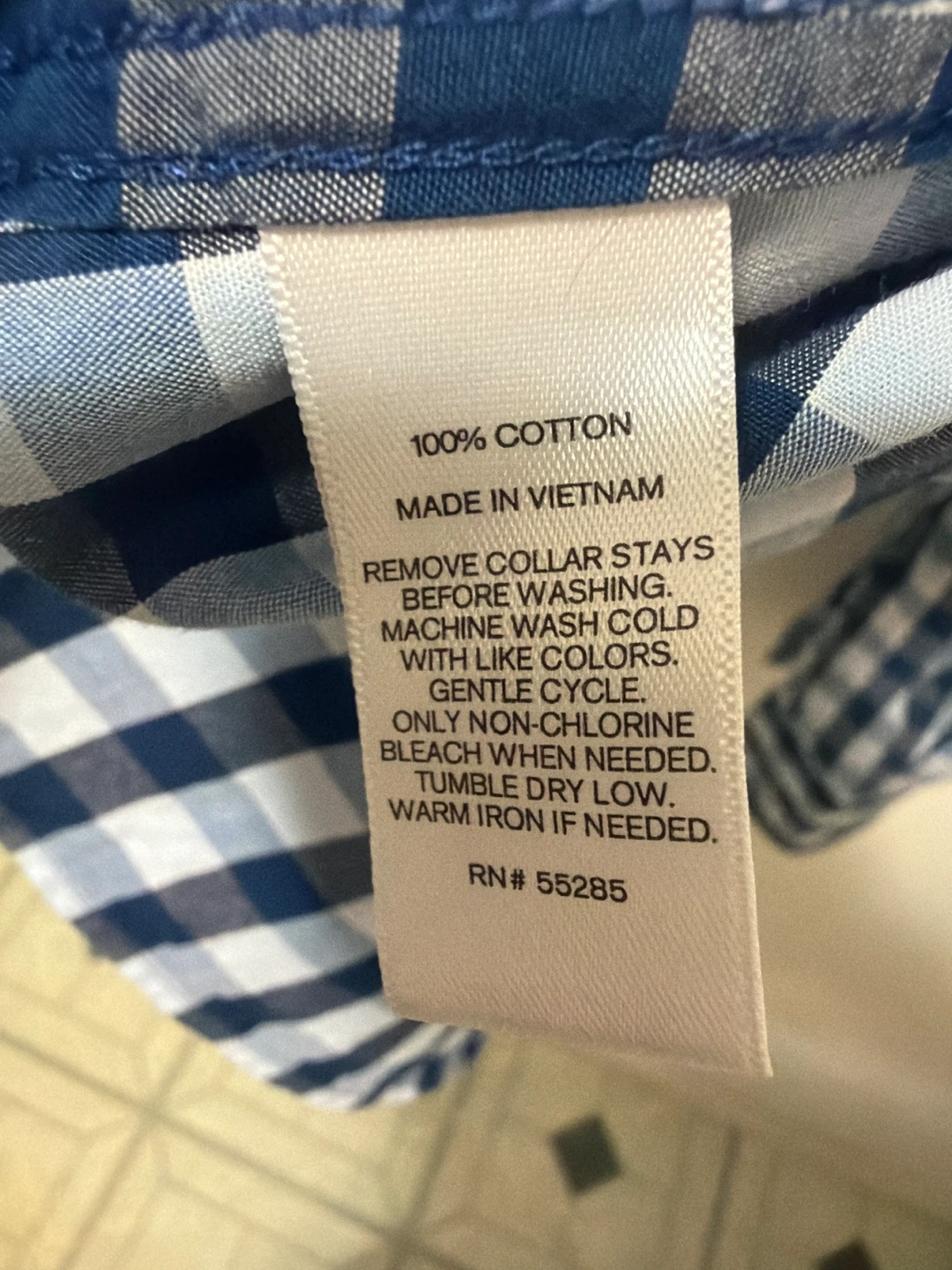 Express Men's Blue Gingham Extra Slim Fit Dress Shirt - XS - photo 3