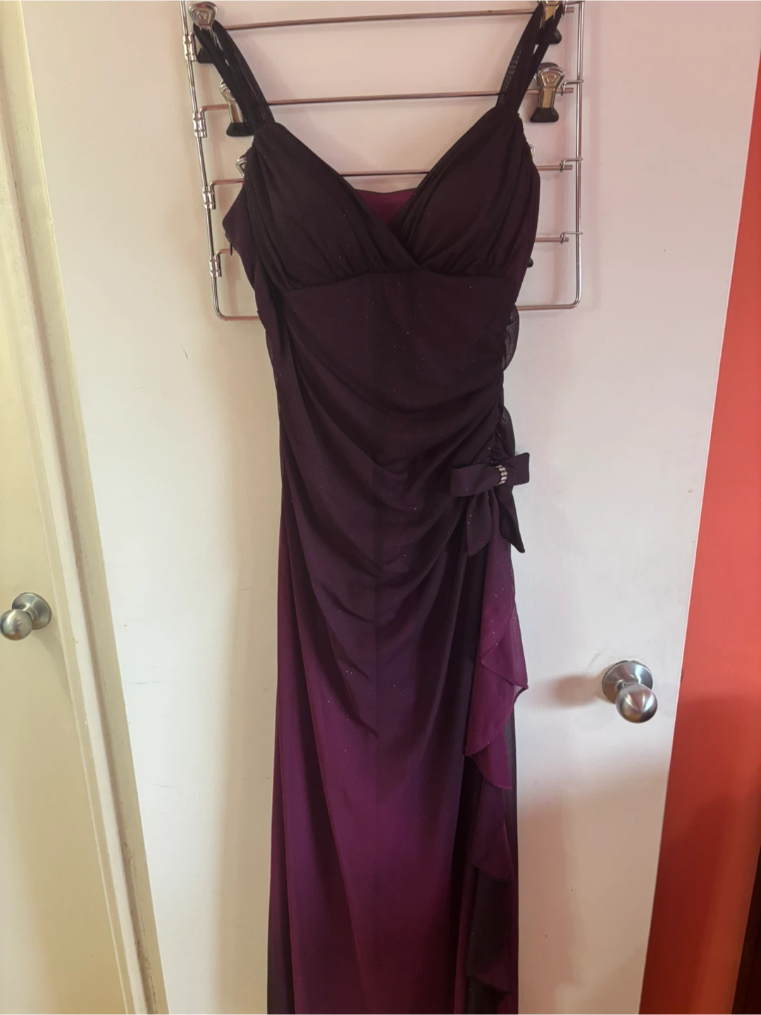 Women's Purple Ruched Gown Size 12 - photo 2
