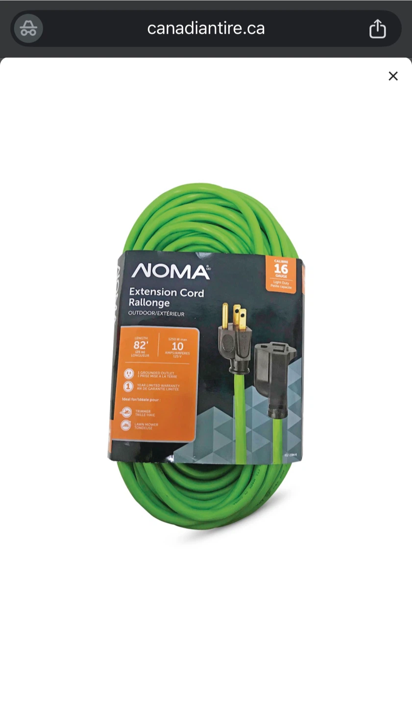 New NOMA 82 ft Outdoor Extension Cord