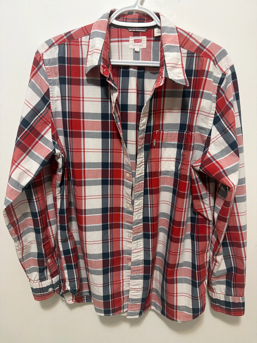 Levi's Plaid Button-Up Shirt - Size L