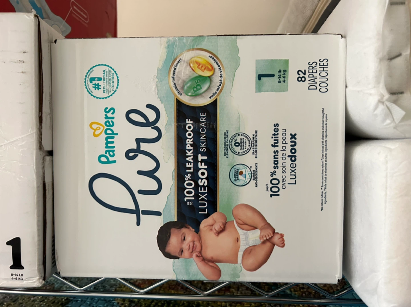 Pampers Pure Size 1 Diapers - 82 Count