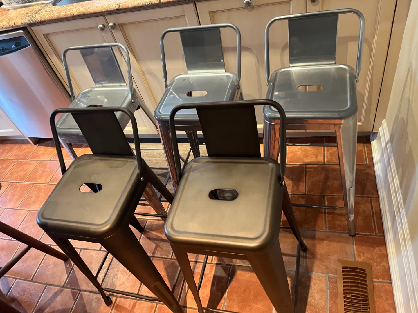 Set of 6 Metal Bar Stools - photo 4
