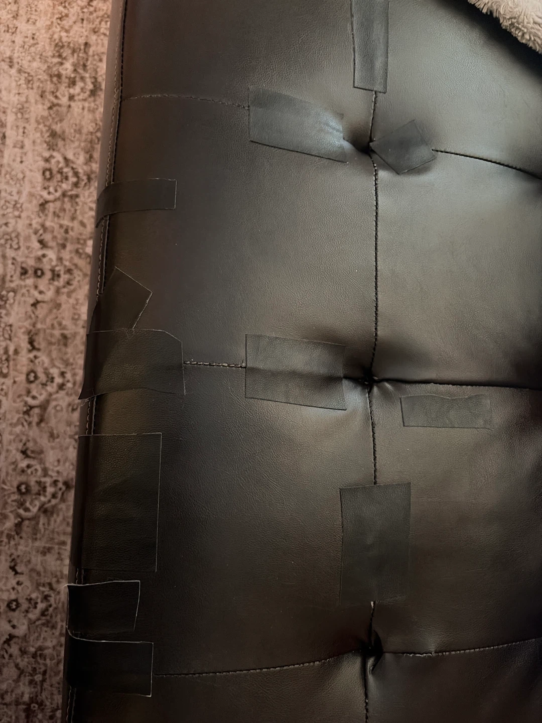 Brown Faux Leather Sectional Couch - photo 3