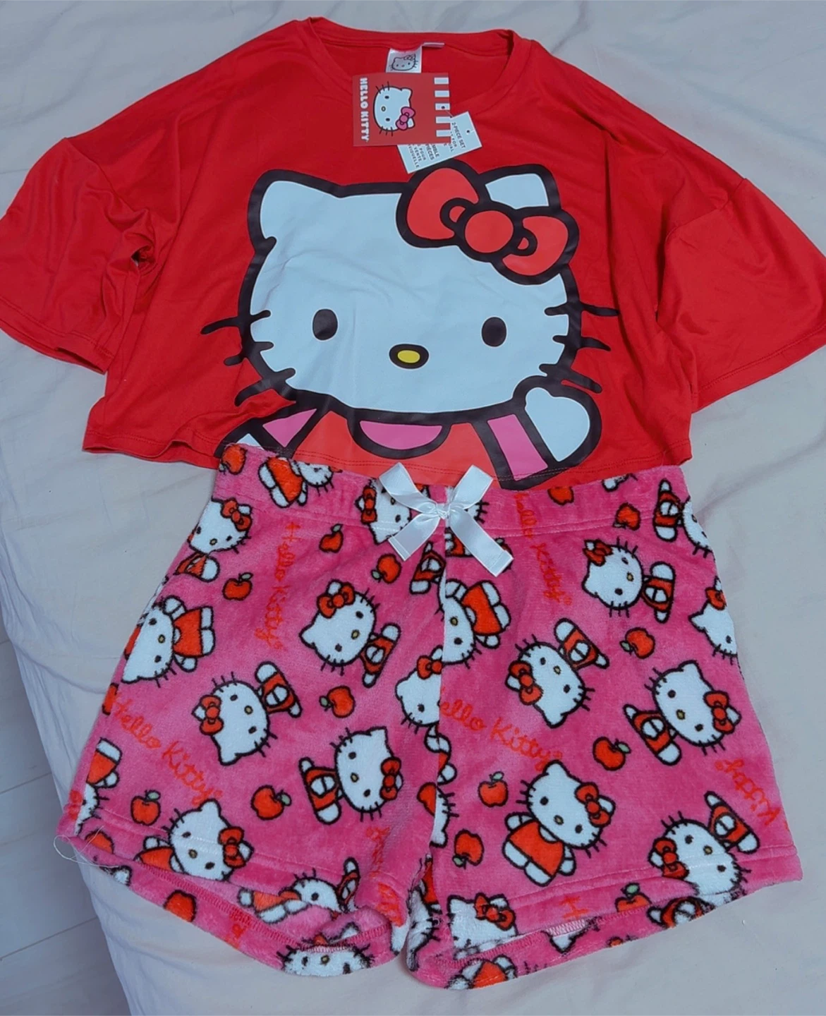 Hello Kitty Pajama Set - Red Top & Pink Shorts - photo 2