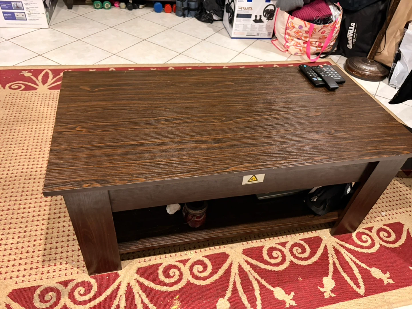 Lift Top Coffee Table with Storage - photo 2