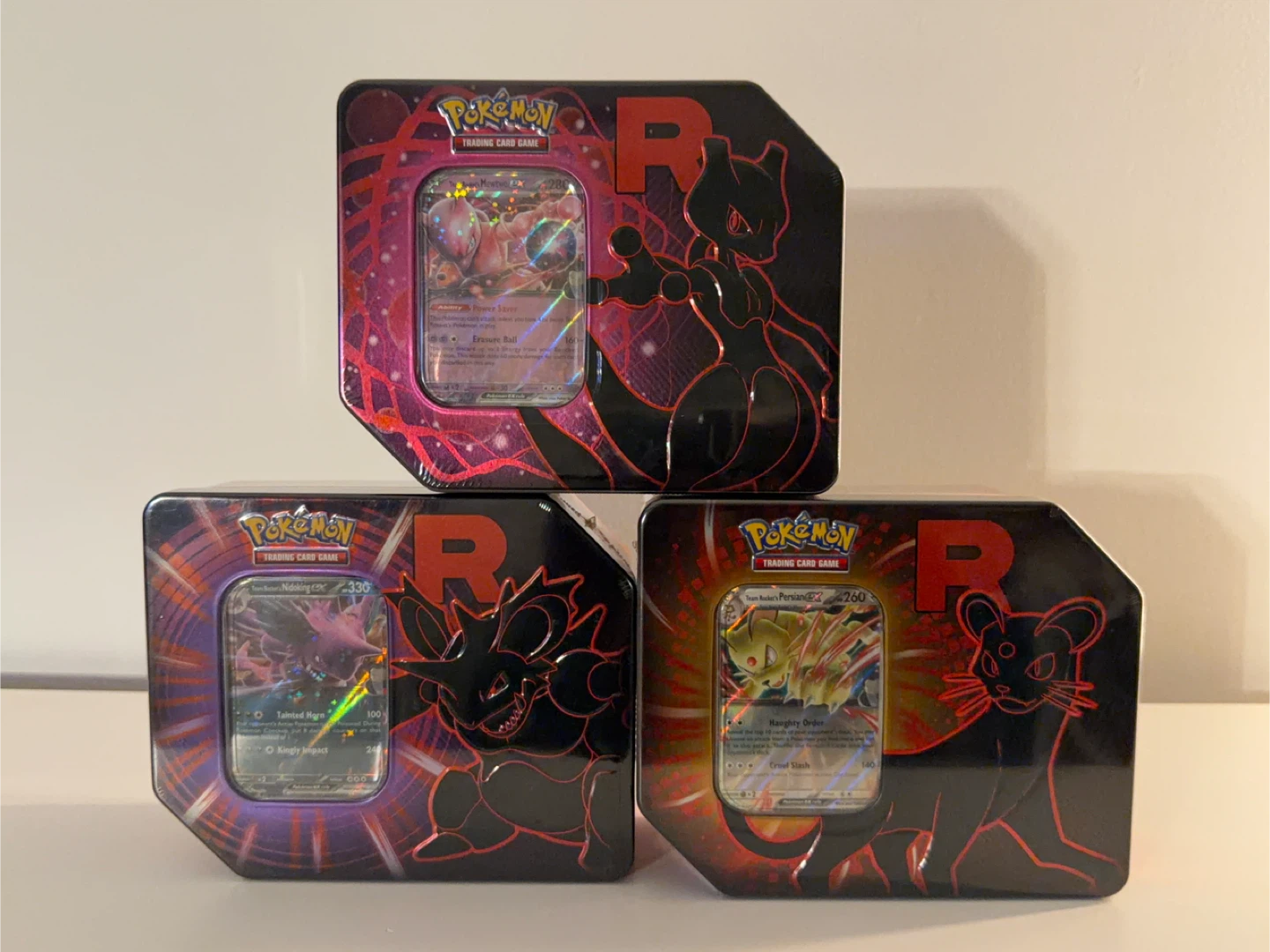Pokemon TCG Team Rocket EX Tins - Mewtwo, NidoKing, Persian
