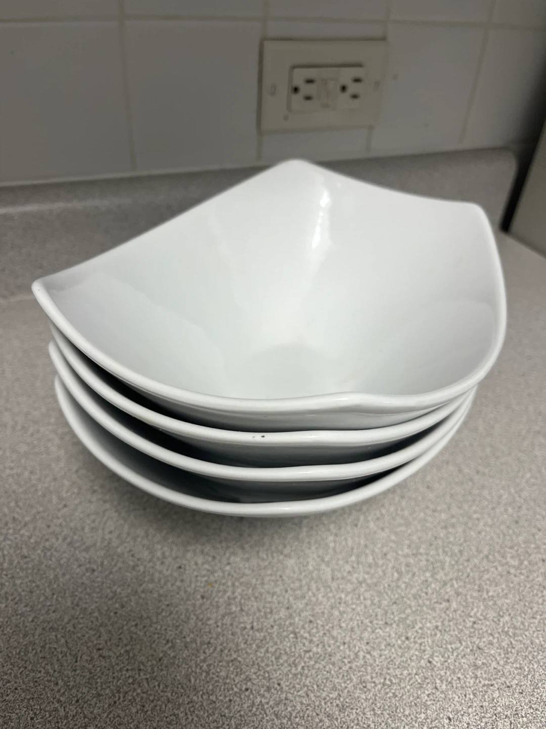 Set of 4 White Porcelain Serving Bowls by Overandback - photo 2