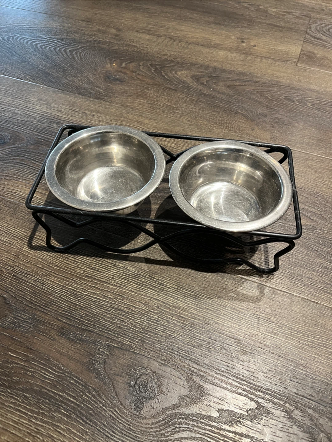 Pet bowl set with fish-shaped holder