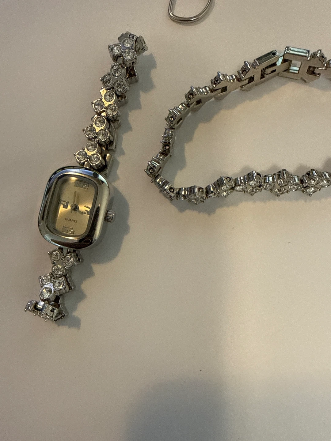 Women's Quartz Watch with Rhinestone Band