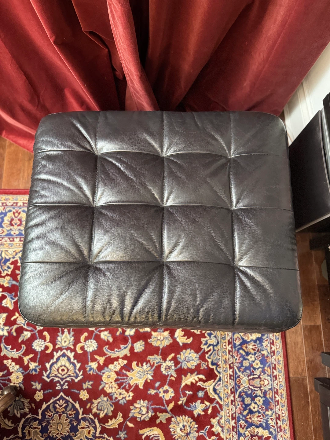 Genuine Leather Tufted Ottoman - IKEA Morabo - photo 2