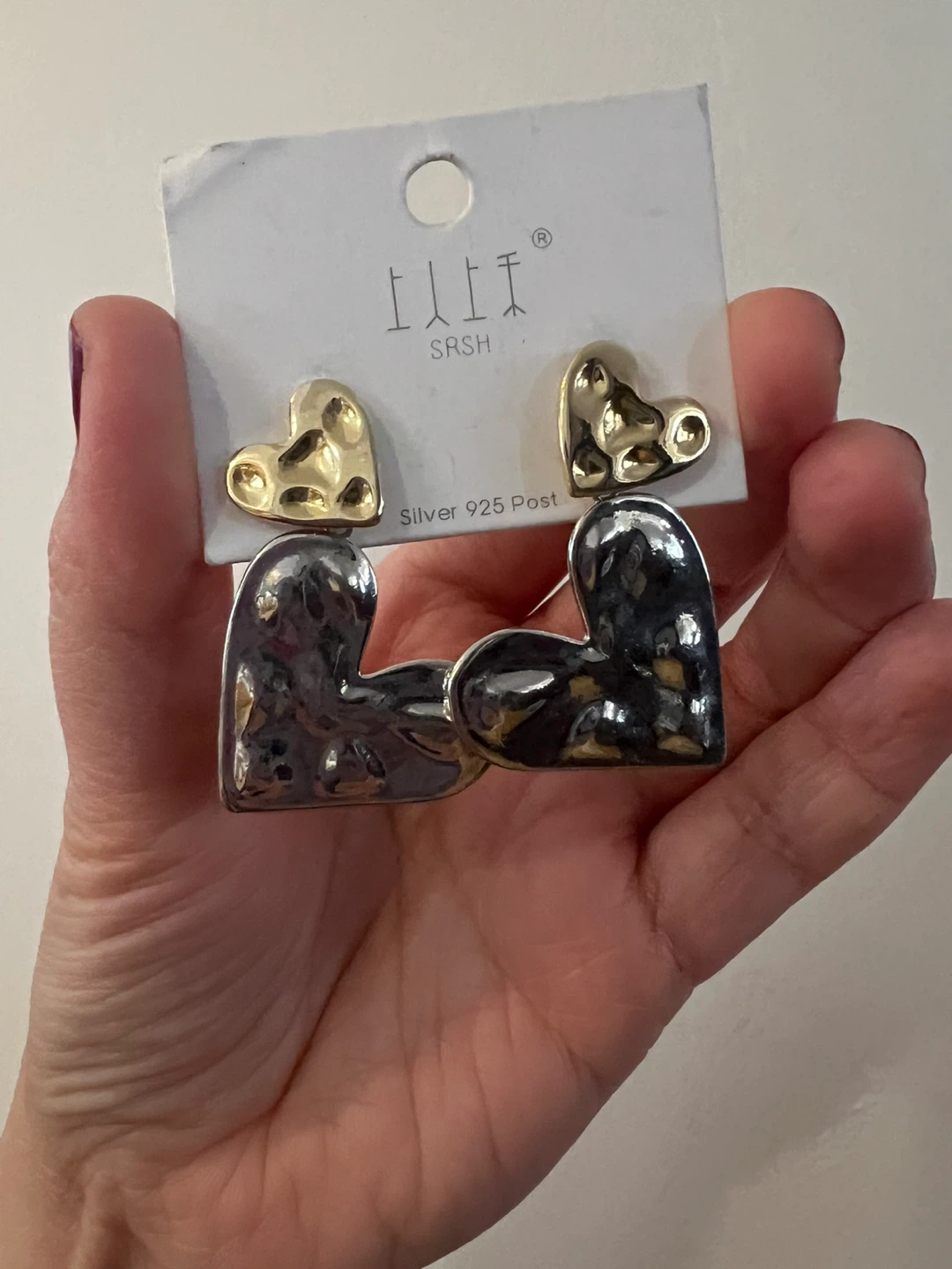 SRSH Heart Earrings - Silver 925 Post
