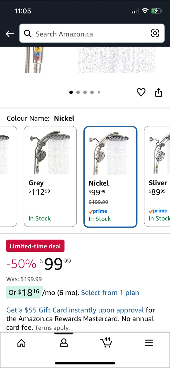 Razime Rain Shower Head Combo - Nickel - photo 2