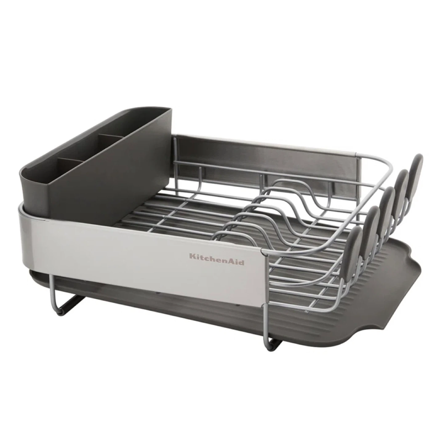 KitchenAid Dish Rack with Utensil Holder - Gray/Silver