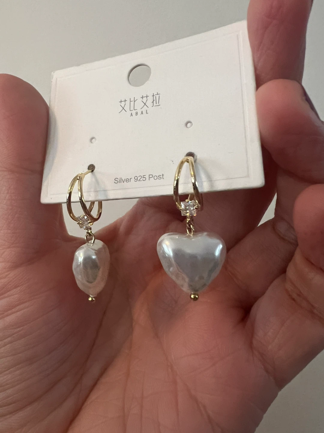 Abal Heart & Baroque Pearl Drop Earrings