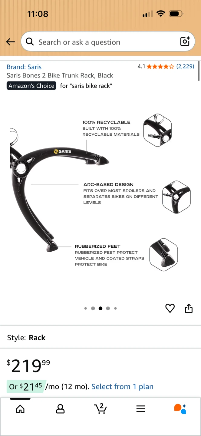 Saris Bones 2 Bike Trunk Rack - Black - photo 5