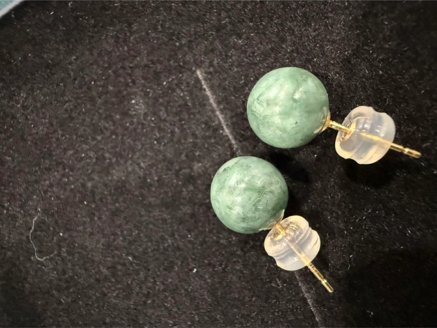 Natural Jade Earrings - K18 Marked - photo 4