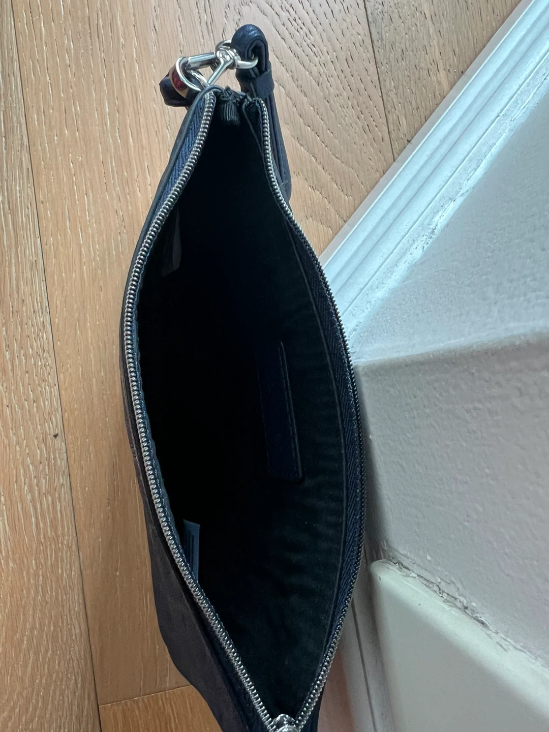Calvin Klein Navy Embossed Logo Wristlet Pouch - photo 3